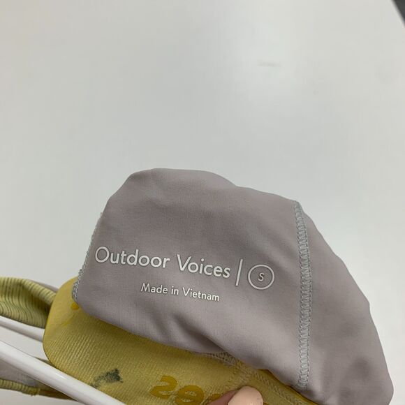 Outdoor Voices Doing Thing Bra Womens Small Heather Yellow Padded Mesh Racerback - Picture 12 of 14